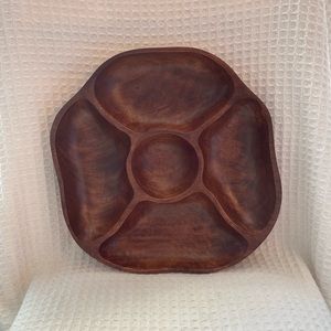 UNICEF Vintage Large 5 Section Wooden Bowl